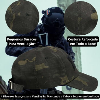 Boné Tático Multicam Black