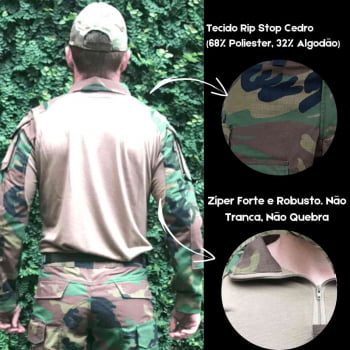 Combat Shirt Woodland Alpha Bravo